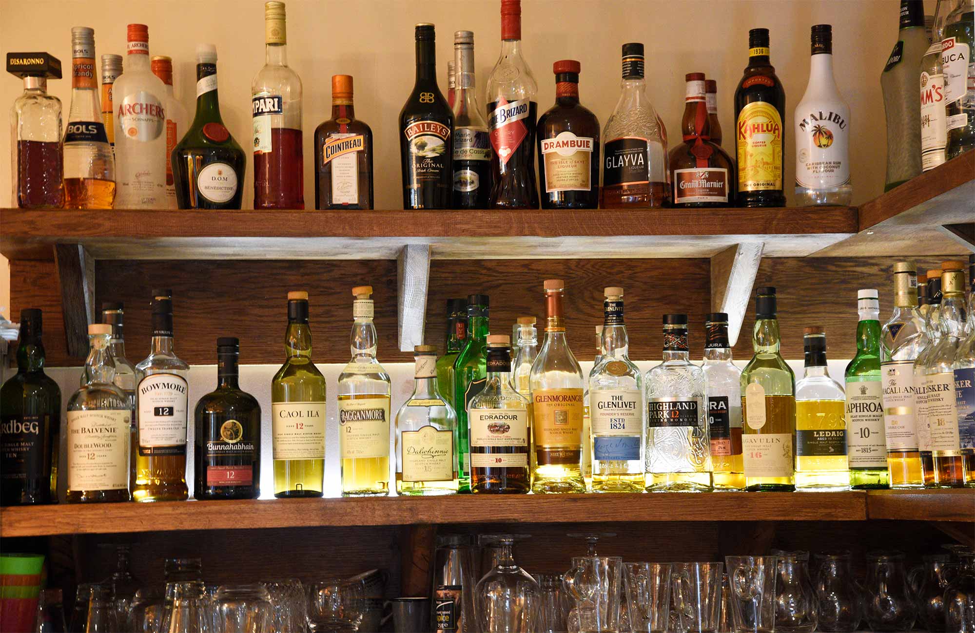 A selection of Scottish Whisky is available at the Old School Restaurant in Dunvegan